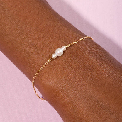 S925 Sterling Silver Vintage Pearl Bracelet