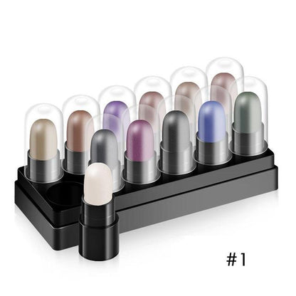 12-Color Waterproof Eyeshadow Pencil Set for Makeup