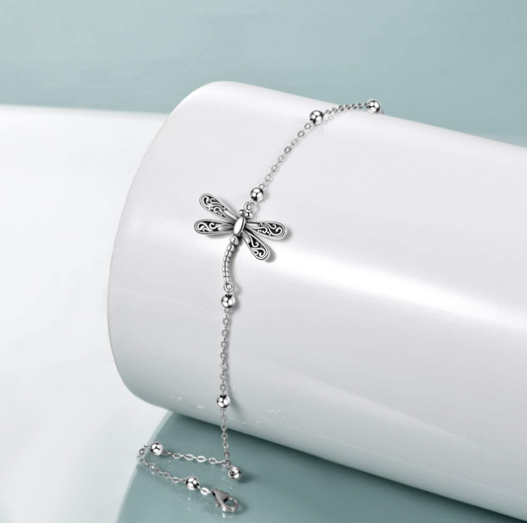 Girls' Dragonfly Bead Anklet with Beach Charm