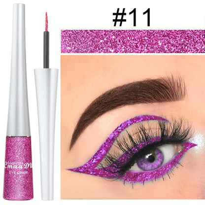 16 Colors Waterproof Glitter Eyeliner for Halloween Makeup