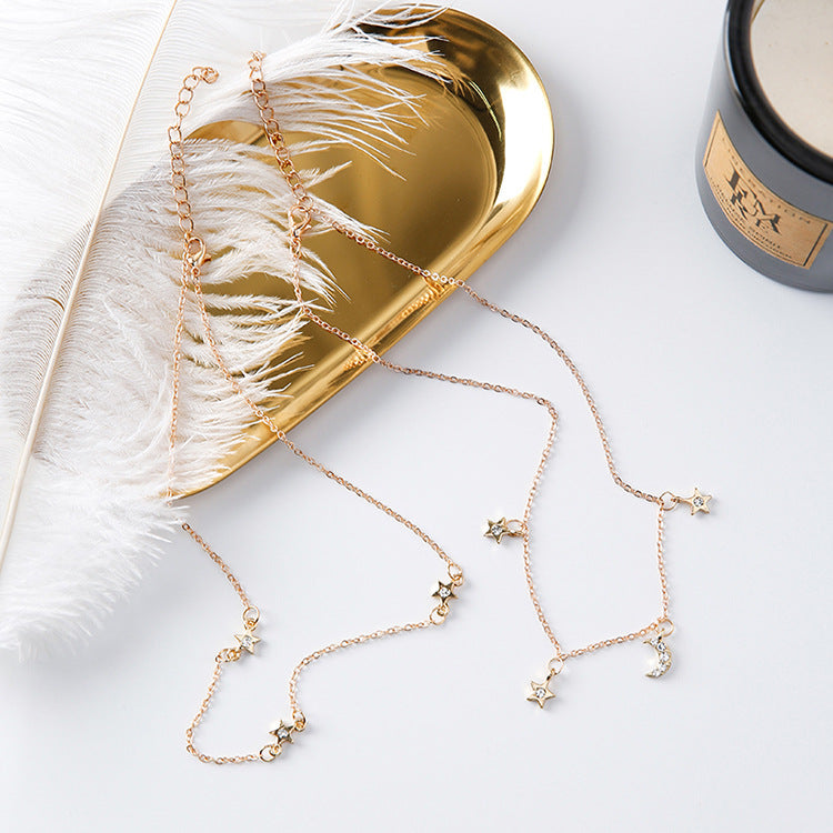 Star and Moon Necklace, Choker Style