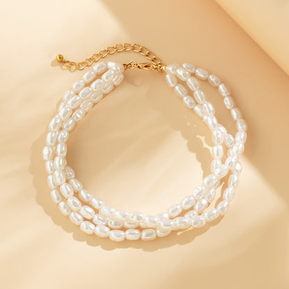 Minimalist French-Inspired Pearl Choker Necklace