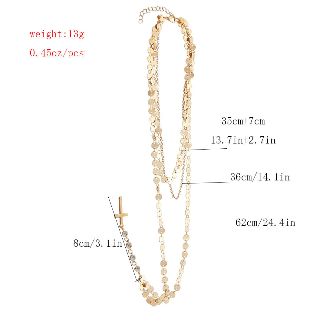 Multi-Layer Necklace with Tassel Alloy Pendant for Women