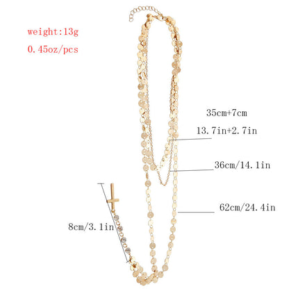 Multi-Layer Necklace with Tassel Alloy Pendant for Women