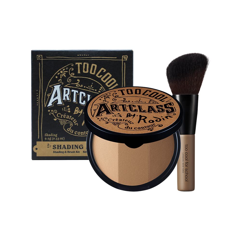 TOO COOL FOR SCHOOL Contour Makeup Powder Palette Face Foundation Contouring Brush Korean Makeup Kit 3 Highlight Shading Palette for Women & Girls #1 Classic