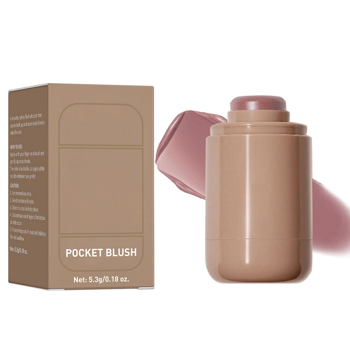 Cream Blush stick Natural-Looking Matte Finish Makeup Blush stick Hydrating Long Lasting Lightweight Blendable Blush for cheeks (#5 Soft Mauve 1 PC)