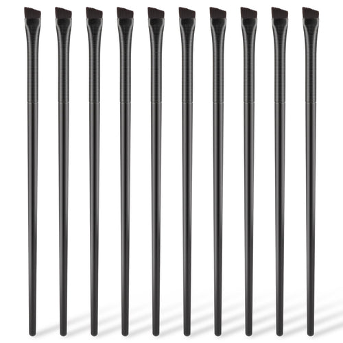 Molain 10Pcs Angled Eyebrow Brushes Eyeliner Makeup Brush Fine Angled Eyebrow Tint Brush Ultra Thin Angled Eyeliner Eyeshadow Eyebrow Brush Applicator for Women Girl (Eyeliner Brush)