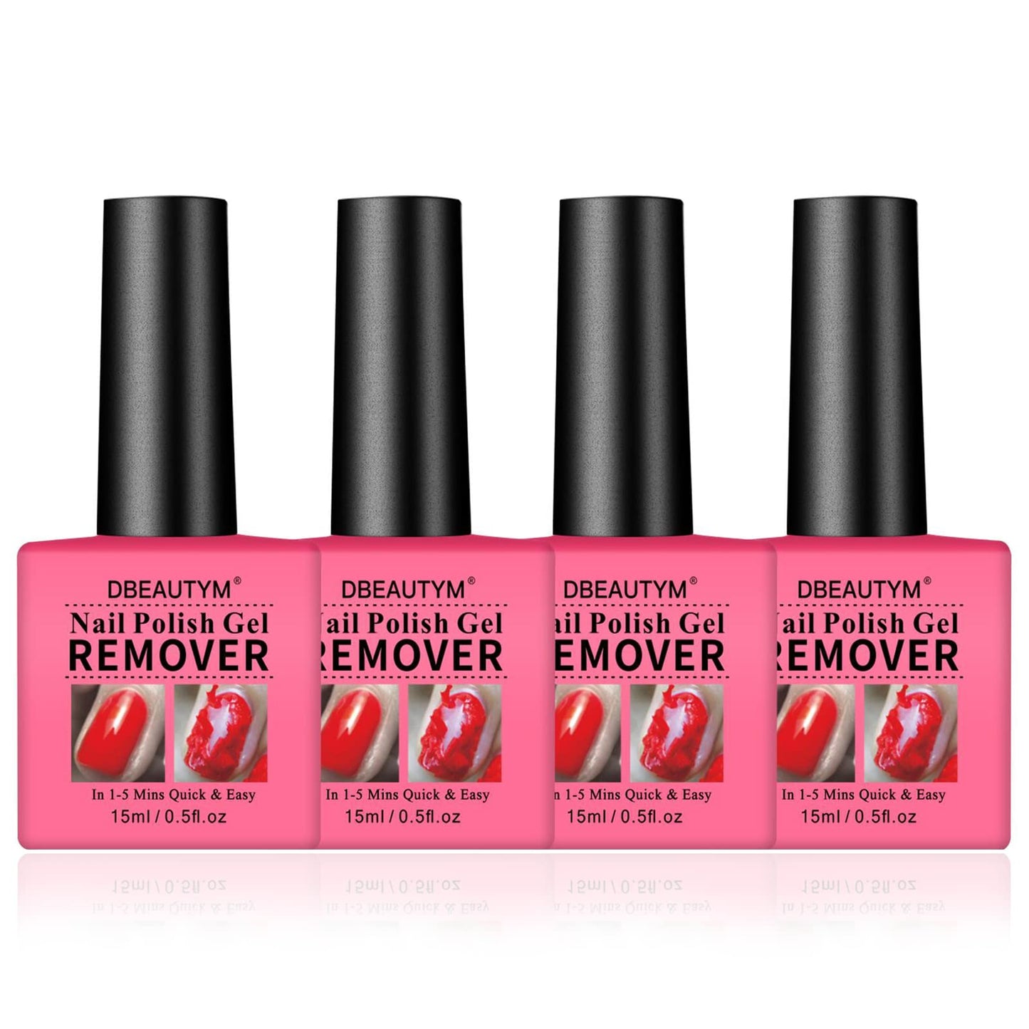 4 Pack Gel Nail Polish RemoverGel Polish Remover For Nails In 1-5 Mins - Quick & Easy Gel Polish Remover Gift Set- Dont Hurt Nails Professional Non-Irritating Nail Polish Gel Remover - 0.5 Fl Oz