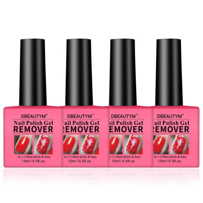 4 Pack Gel Nail Polish RemoverGel Polish Remover For Nails In 1-5 Mins - Quick & Easy Gel Polish Remover Gift Set- Dont Hurt Nails Professional Non-Irritating Nail Polish Gel Remover - 0.5 Fl Oz