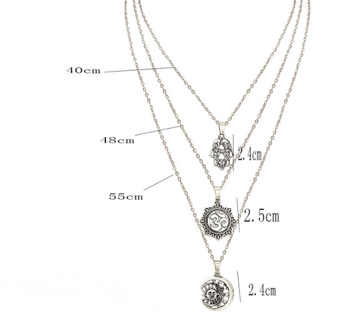 Layered Star and Moon Necklace Set