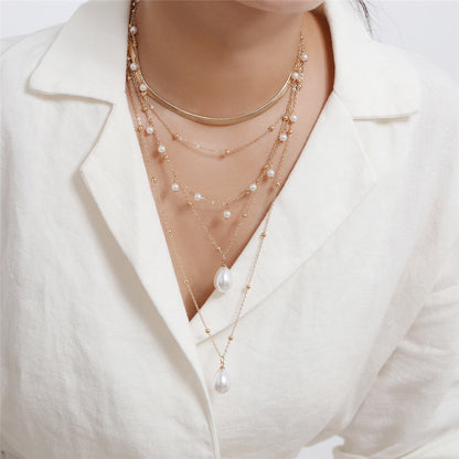 Gothic Baroque Pearl Tassel Multi-Layer Necklace