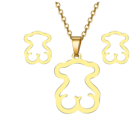 Heart Pendant Necklace Set for Women - Stylish Short Chain
