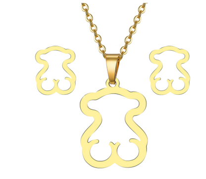 Heart Pendant Necklace Set for Women - Stylish Short Chain