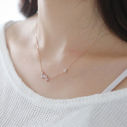 925 Silver Star Necklace with Zirconia Pendant
