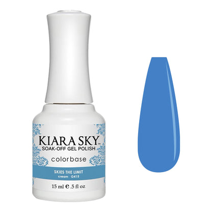 Kiara Sky Professional Nails LED UV Soak Off Gel Polish - Skies The Limit G415 - Perfect Baby Powder Blue Color