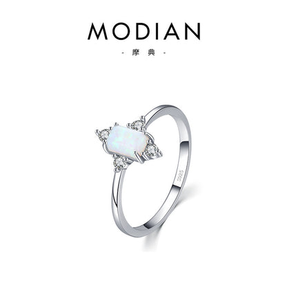 S925 Silver Vintage Opal Ring for Women Fashion