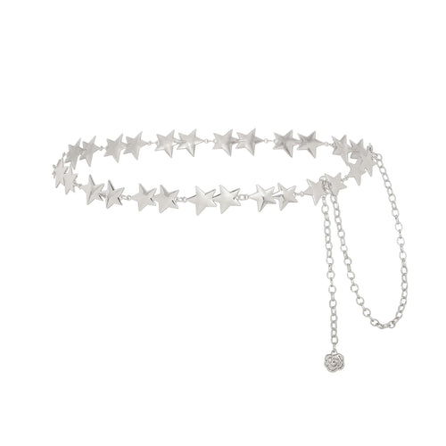 Navoky Star Waist Chain Silver Women Belly Chain Fashion Body Chains Waist Belt Jewelry Accessory for Dress and Pants