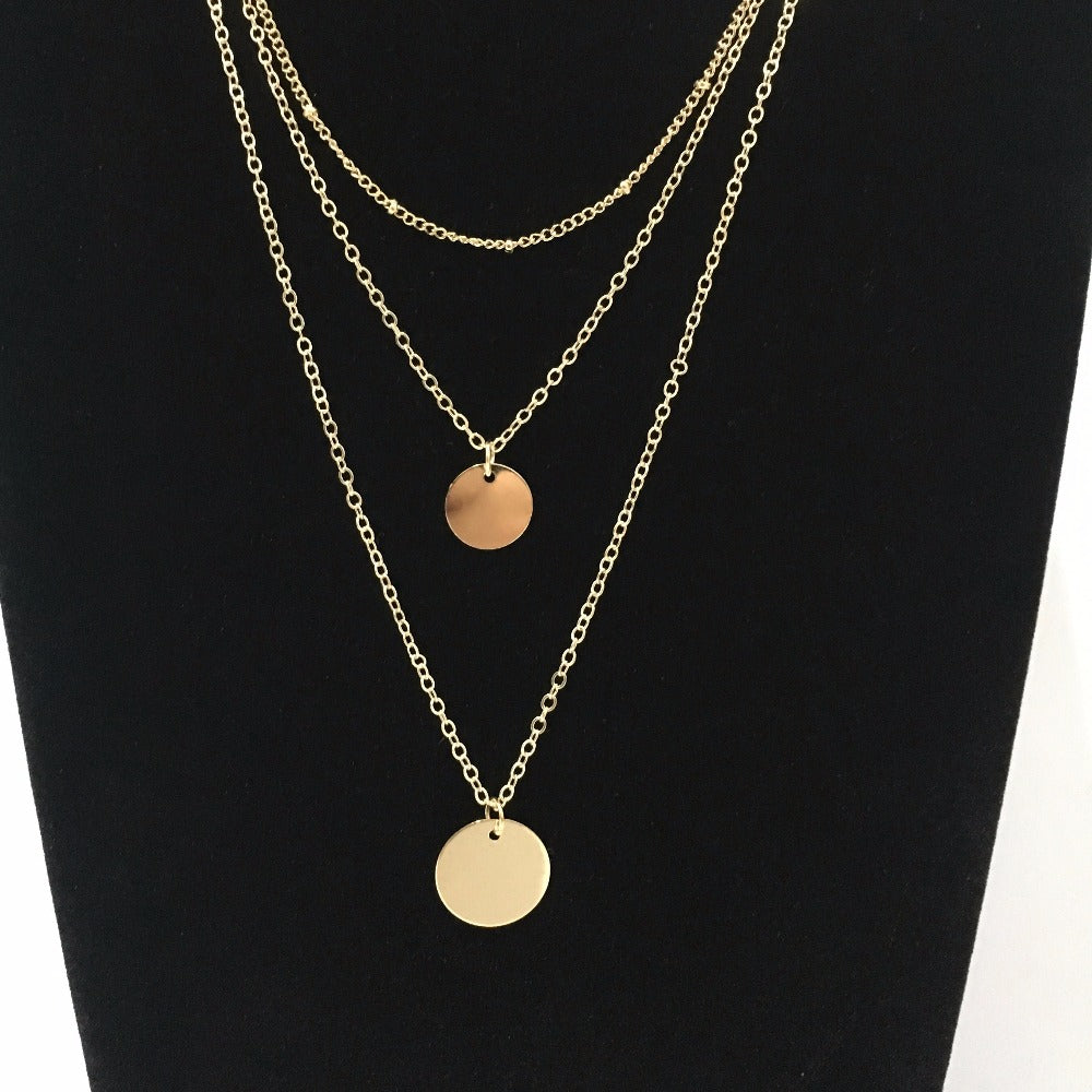 Layered Sequin Necklace Set XL247