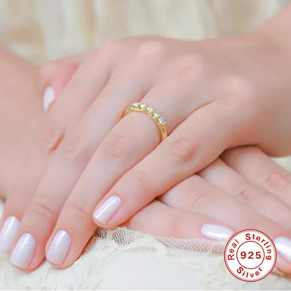 S925 Silver Classic Single Row Diamond Fashion Ring
