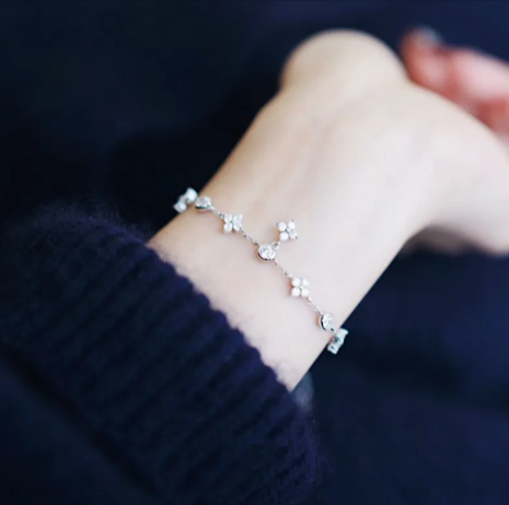 Sterling Silver Four-Leaf Clover Bracelet