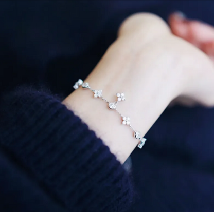 Sterling Silver Four-Leaf Clover Bracelet