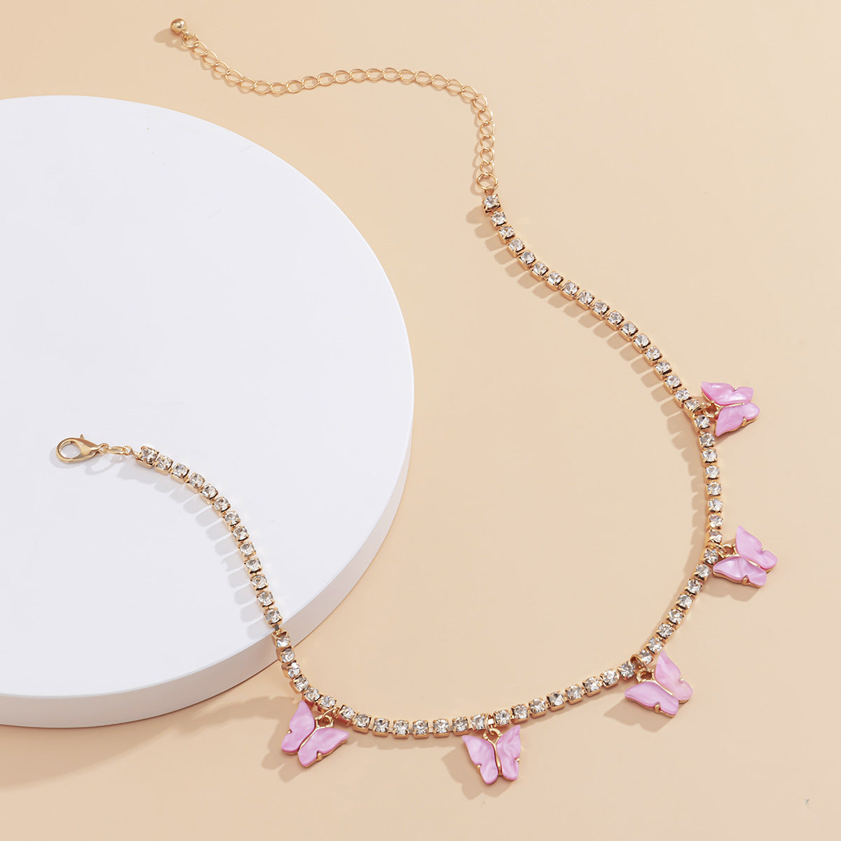 Acrylic Butterfly Necklace with Vintage Style Design