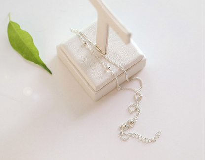 Handmade 925 Silver Double Layer Beaded Bracelet