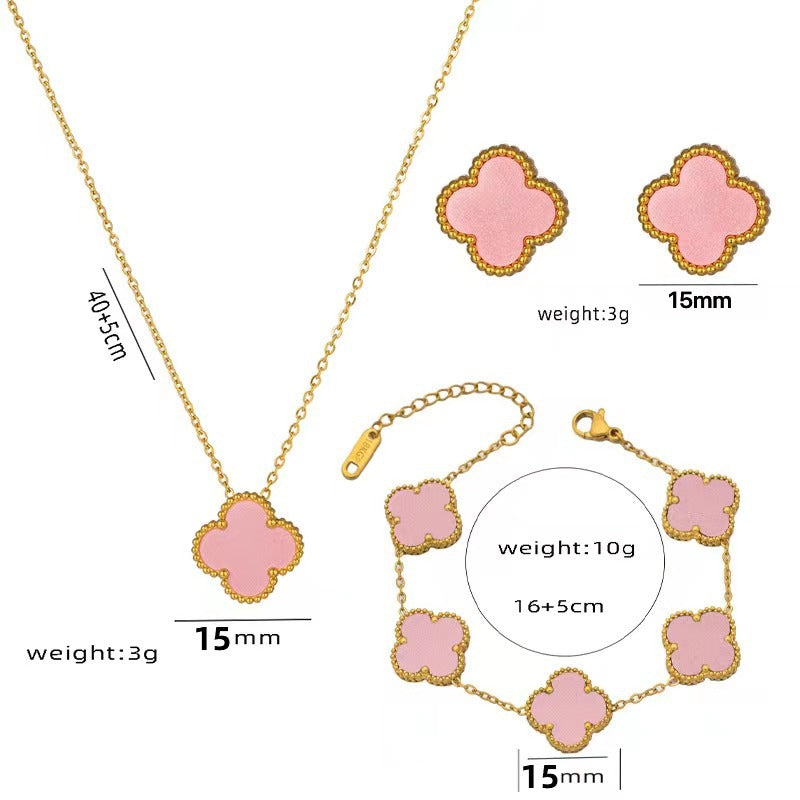 High-End Four Leaf Clover Titanium Steel Necklace