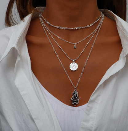 Fashionable Layered Turquoise Pendant Necklace for Women