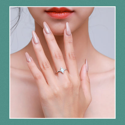 S925 Silver Vintage Opal Ring for Women Fashion