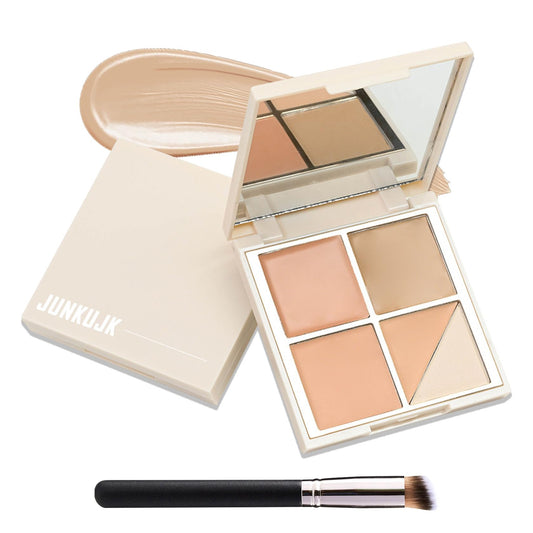 5 Colors Correcting Concealer PaletteWaterproof Long Lasting Cream Contour Palette for WomenContouring Concealer Liquid Foundation Makeup Palette with Brush 02#