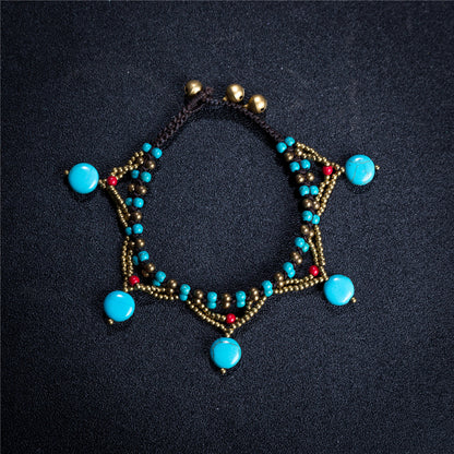 Five-Star Multicolor Turquoise Bell Anklet