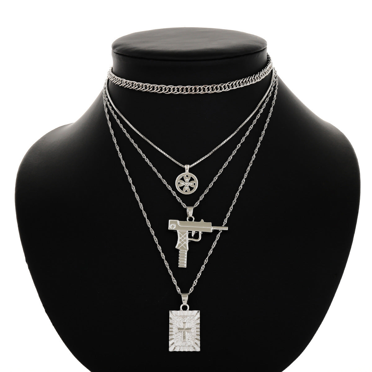 Fashionable Multi-Layer Cross Necklace for Women