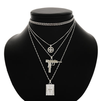 Fashionable Multi-Layer Cross Necklace for Women