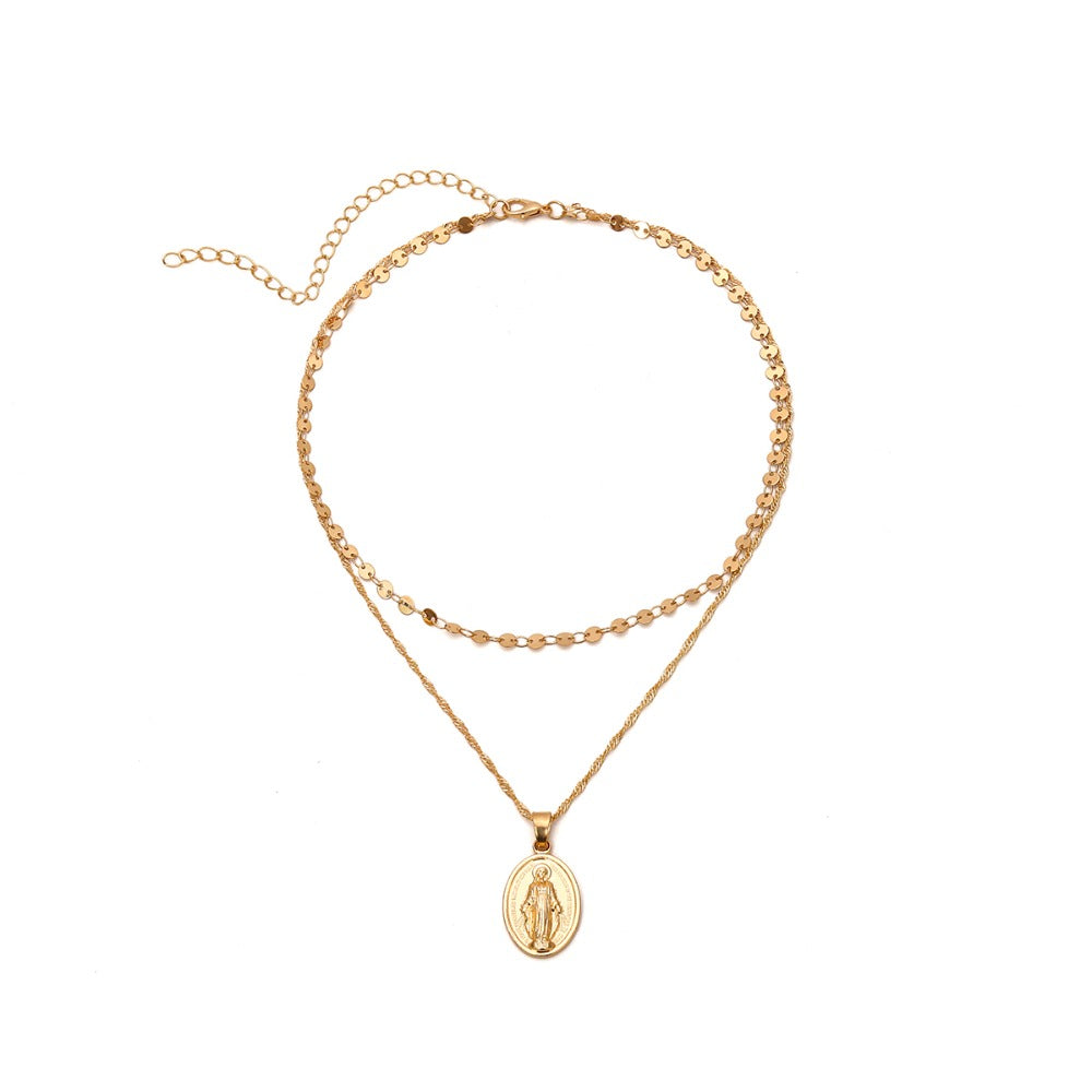 Exaggerated Double-Layer Handmade Pendant Necklace