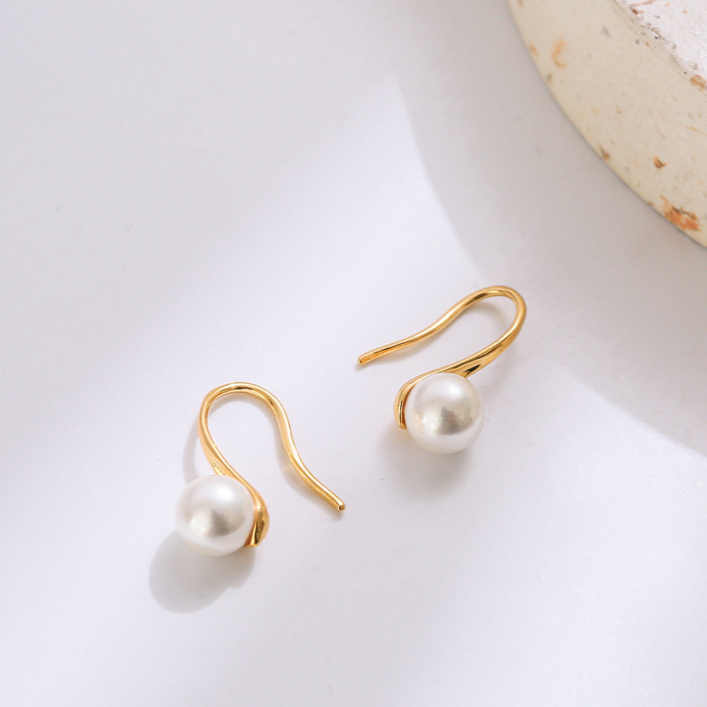 Korean Style S925 Silver Pearl Earrings for Women