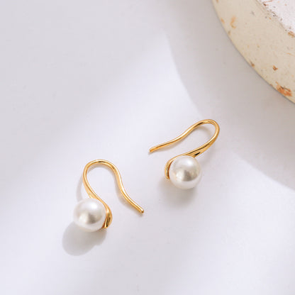 Korean Style S925 Silver Pearl Earrings for Women
