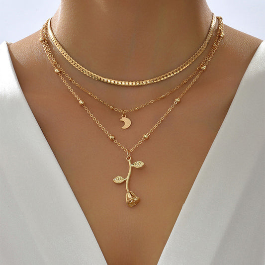 Bohemian Multi-Layer Rose Necklace for Ladies