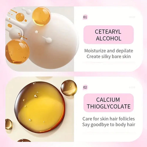 Mild Hair Removal Cream for Skin Cleansing and Moisturizing