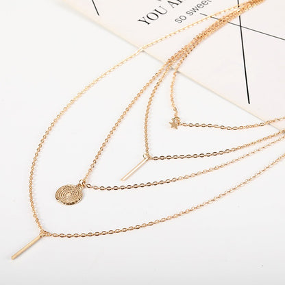 Multi-Layer Star Pendant Necklace for Fashion Lovers
