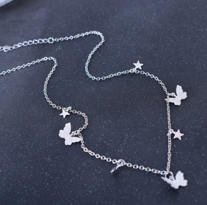 C207 Star Sequin Butterfly Necklace - Romantic Style