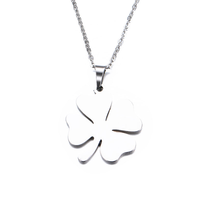 Minimalist Stainless Steel Four-Leaf Clover Necklace