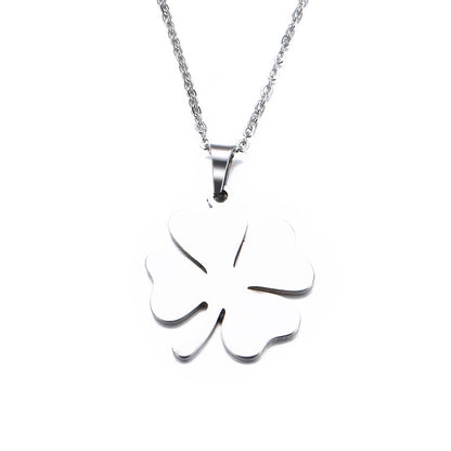 Minimalist Stainless Steel Four-Leaf Clover Necklace