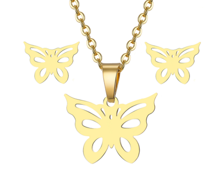 Heart Pendant Necklace Set for Women - Stylish Short Chain