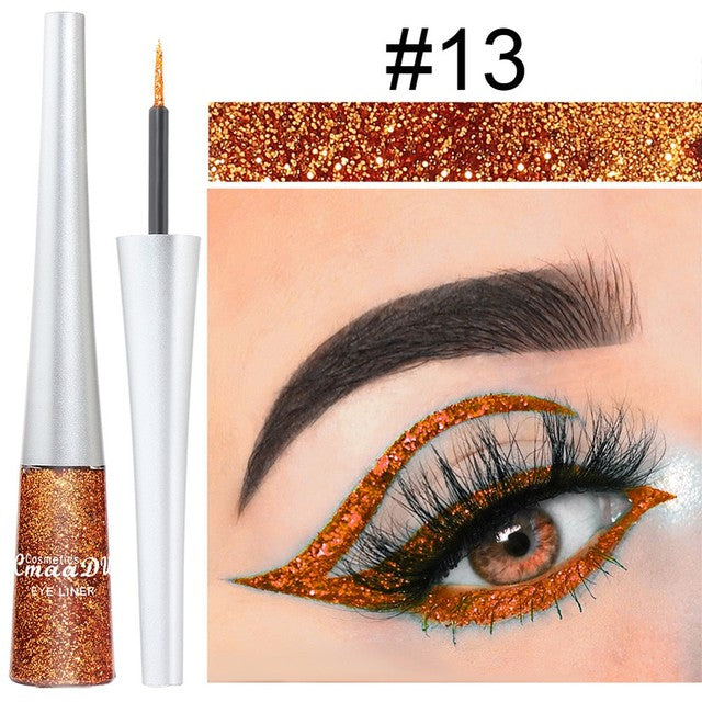 16 Colors Waterproof Glitter Eyeliner for Halloween Makeup