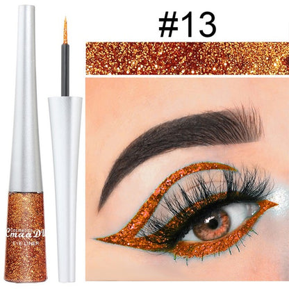 16 Colors Waterproof Glitter Eyeliner for Halloween Makeup