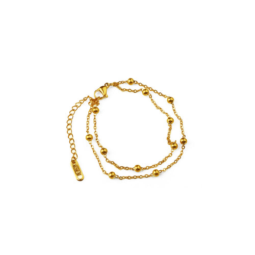 Titanium Steel Double-Layer Bead Bracelet - Starry Sky