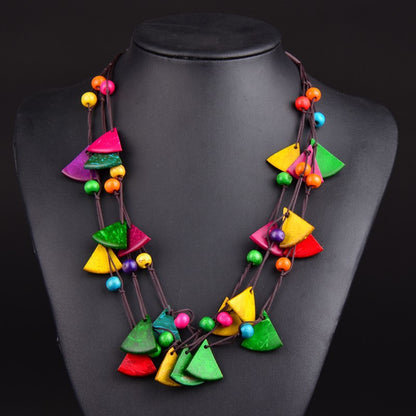Bohemian Vintage Multi-Layered Necklace with Pendant