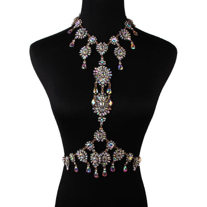 Exaggerated Multi-Layer Rhinestone Body Chain Necklace