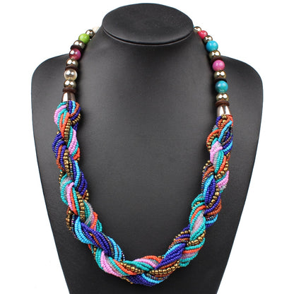 Bohemian Multi-Colored Beaded Necklace (Ethnic Style)